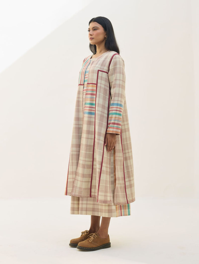 Thena Reversible Merino Wool Co-ord Set - Beige by Manan in beige color for women in Singapore
