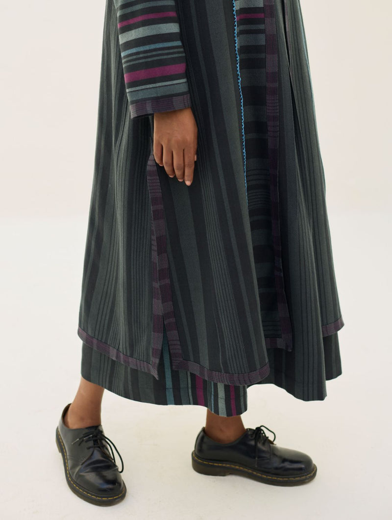 Thena Reversible Merino Wool Co-ord Set - Charcoal by Manan in charcoal color for women in Singapore