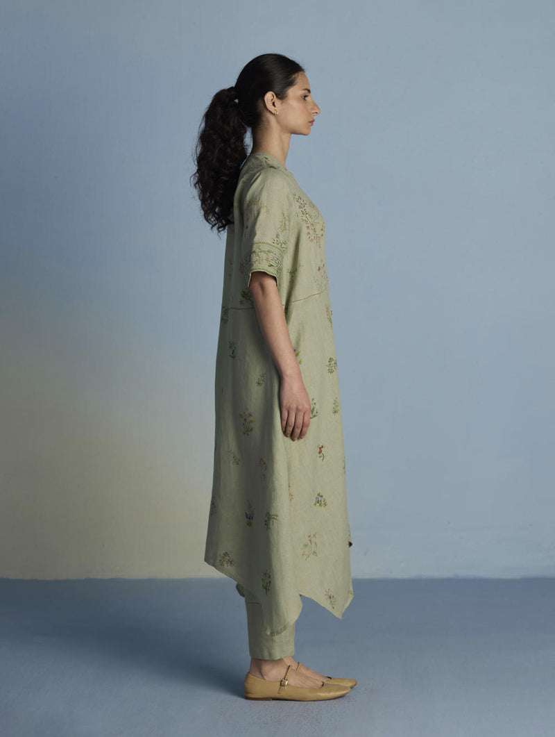 Inoya Linen Co-ord Set - Mint linen by Manan in mint color for women in Singapore