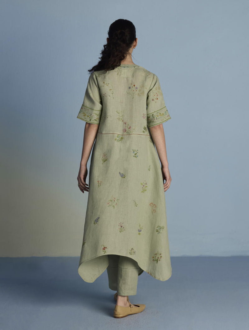 Inoya Linen Co-ord Set - Mint linen by Manan in mint color for women in Singapore