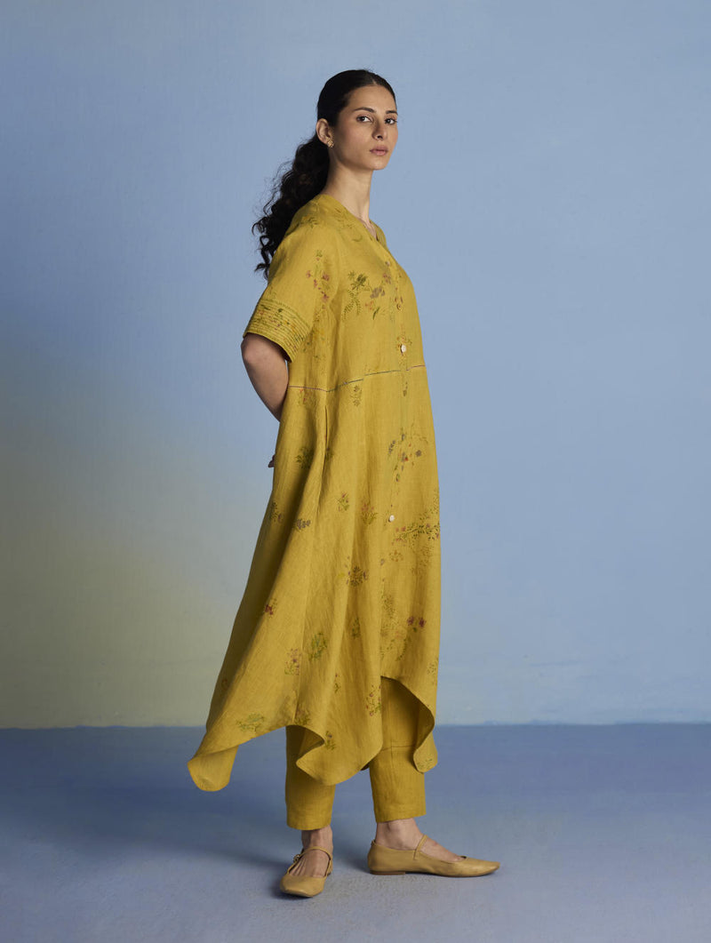 Inoya Linen Co-ord Set - Ochre linen by Manan for women in Singapore