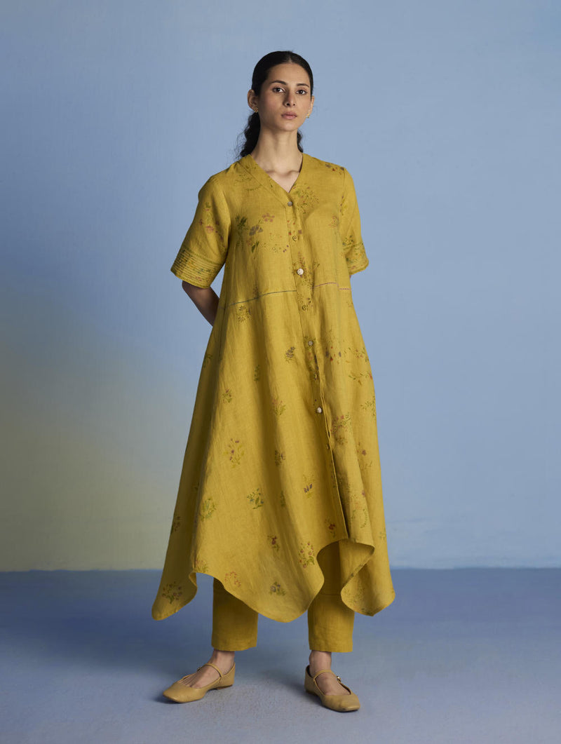 Inoya Linen Co-ord Set - Ochre linen by Manan for women in Singapore