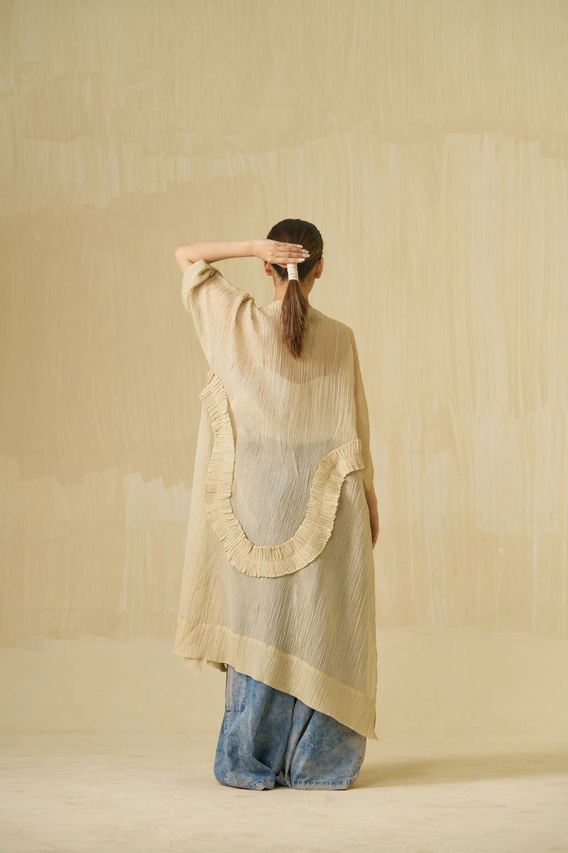 Daisy Tunic-Champagne Gold crushed silk tunics and kaftans by Stoique in champagne gold for women in Singapore
