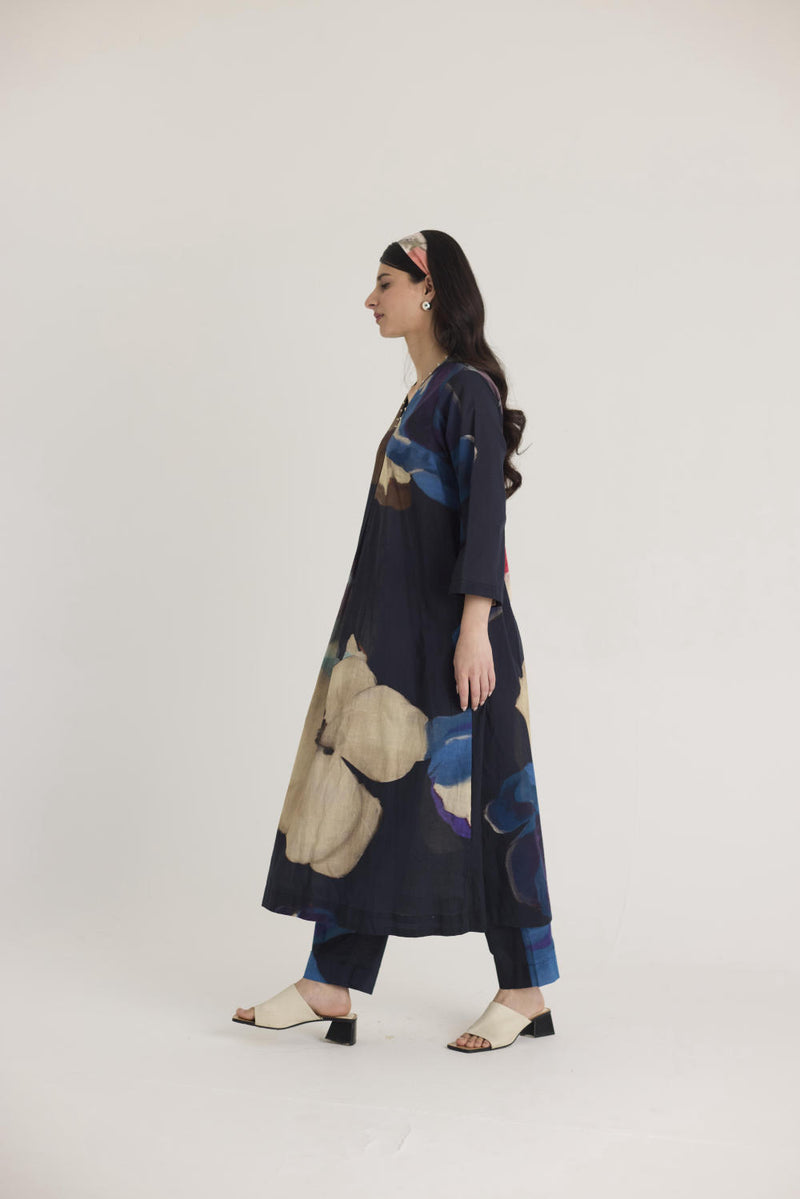 ROCCO LONG KURTA SET cotton by Yam in black color for women in Singapore