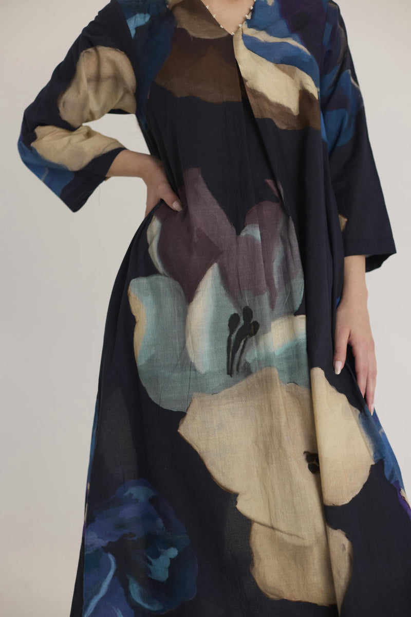 ROCCO LONG KURTA SET cotton by Yam in black color for women in Singapore