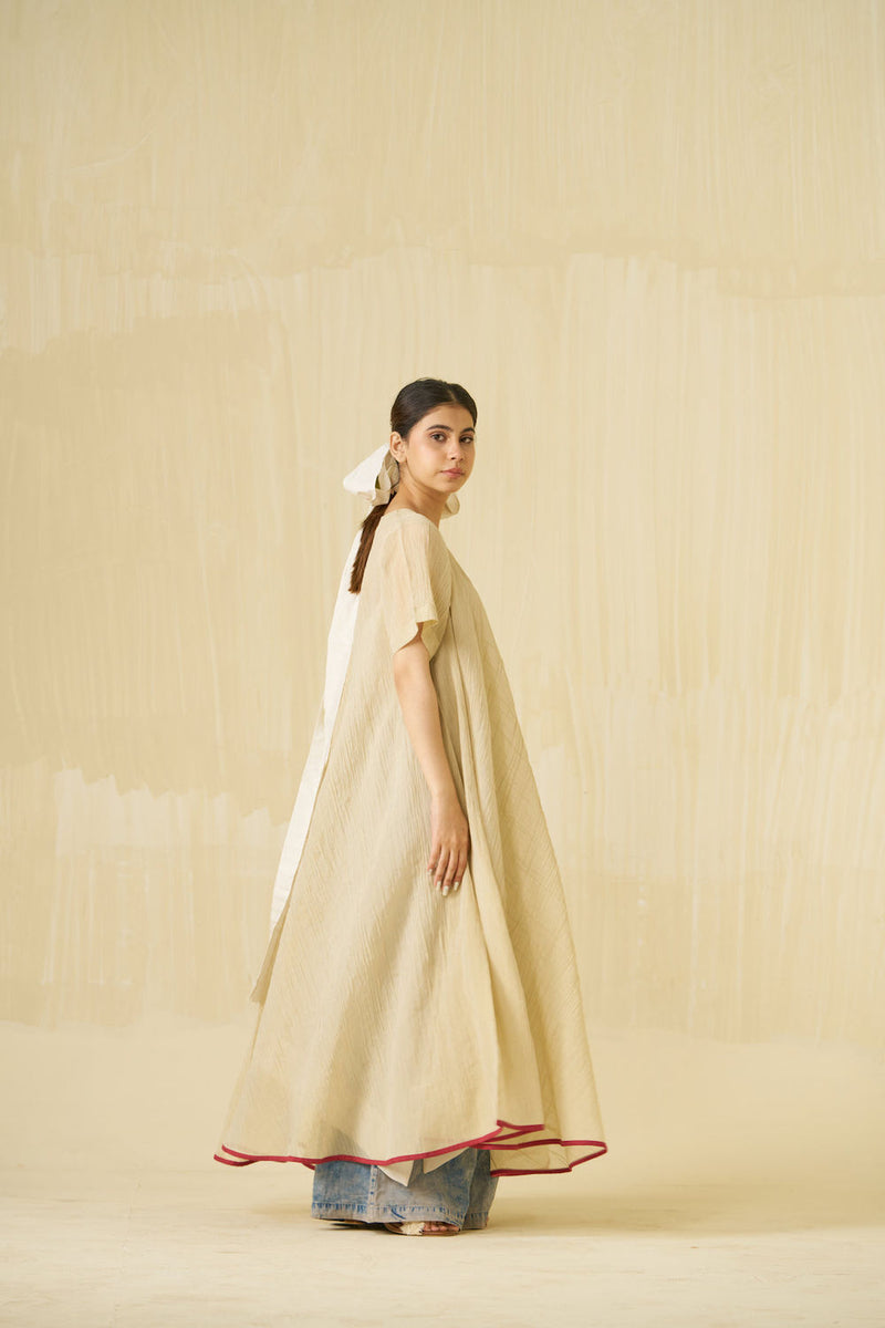Dodo Dress-Champagne Gold crushed silk dress by Stoique in champagne gold for women in Singapore