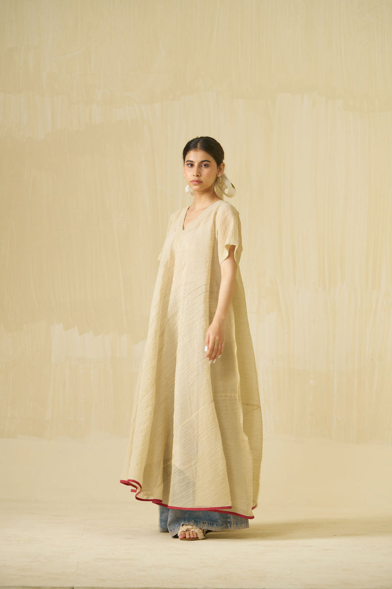Dodo Dress-Champagne Gold crushed silk dress by Stoique in champagne gold for women in Singapore