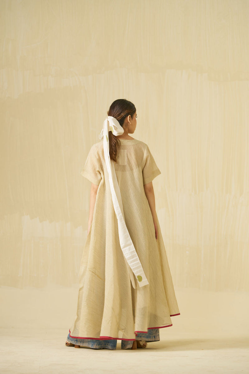 Dodo Dress-Champagne Gold crushed silk dress by Stoique in champagne gold for women in Singapore