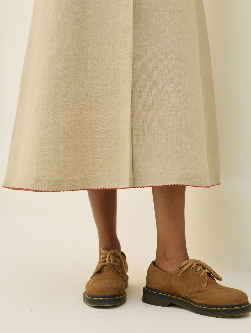 Aster Thick Linen Dress - Natural all linen by Manan in natural color for women in Singapore