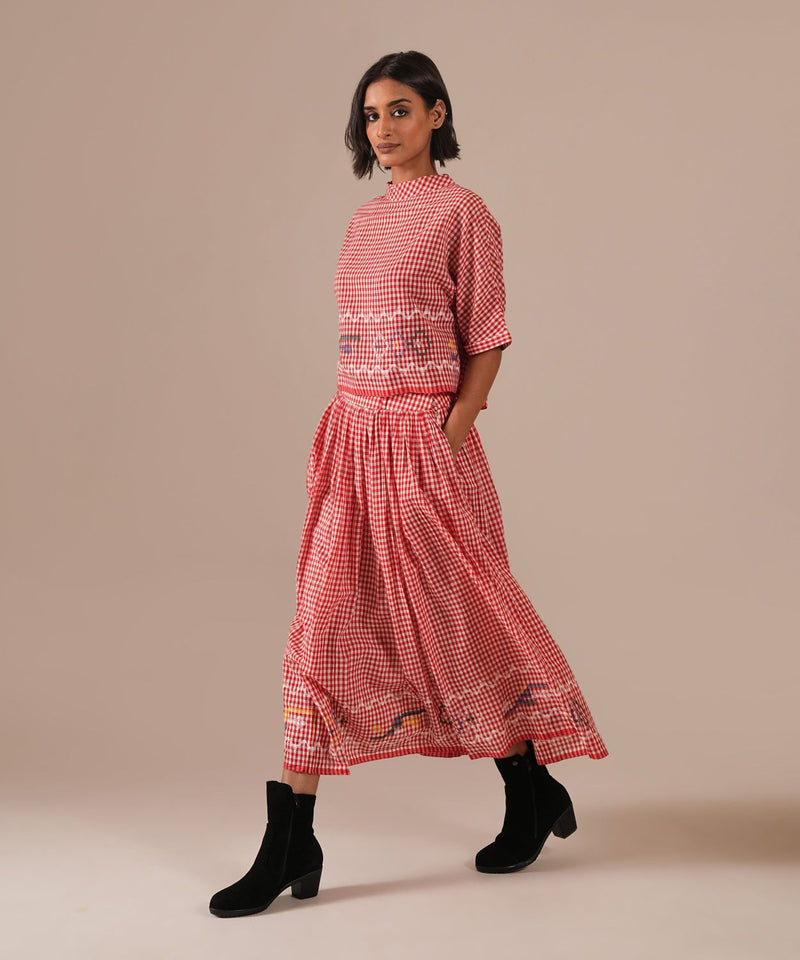 EMBER SHORE SET 100% cotton Buy EMBER SHORE SET from C&W | Co-Ord Sets for Women by Indigo Dreams in red color for women in Singapore