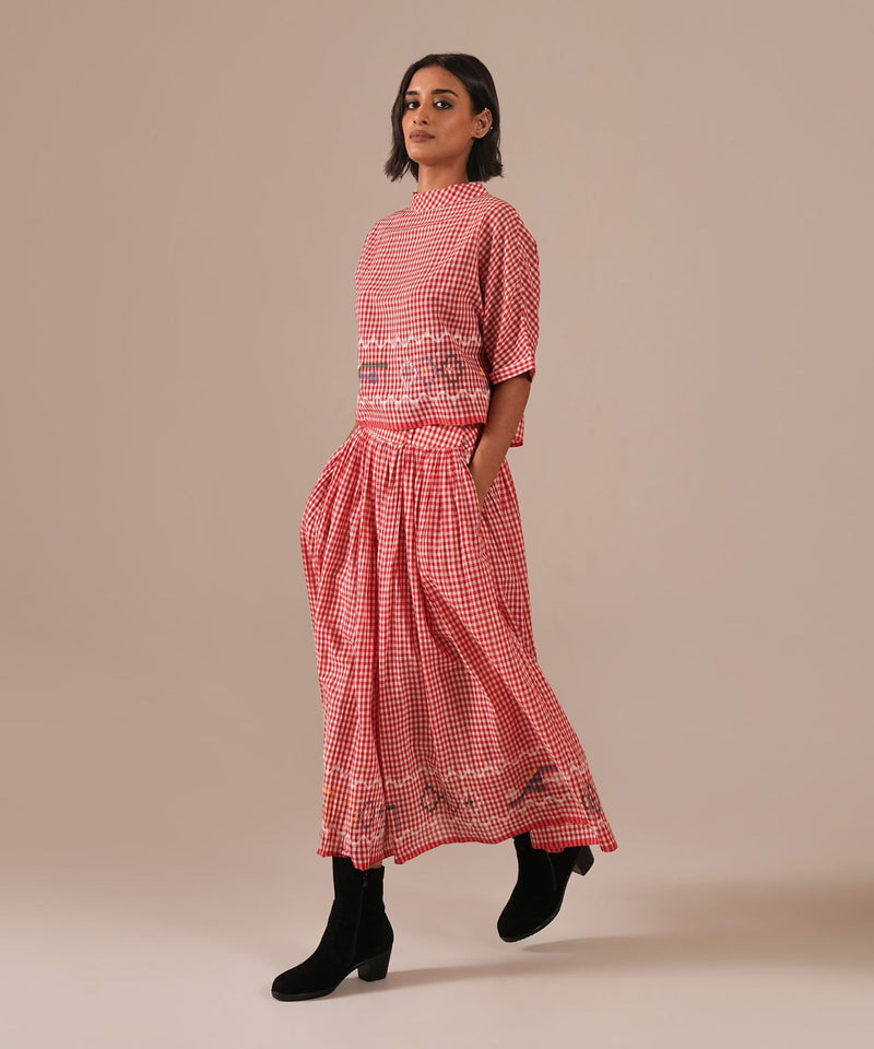 EMBER SHORE SET 100% cotton Buy EMBER SHORE SET from C&W | Co-Ord Sets for Women by Indigo Dreams in red color for women in Singapore