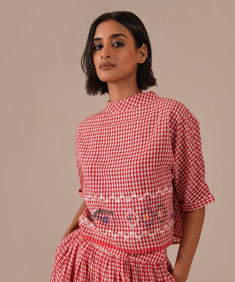 EMBER SHORE SET 100% cotton Buy EMBER SHORE SET from C&W | Co-Ord Sets for Women by Indigo Dreams in red color for women in Singapore