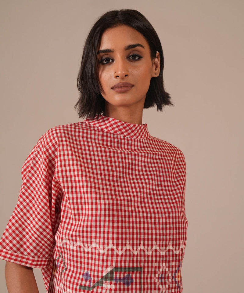 EMBER SHORE SET 100% cotton Buy EMBER SHORE SET from C&W | Co-Ord Sets for Women by Indigo Dreams in red color for women in Singapore