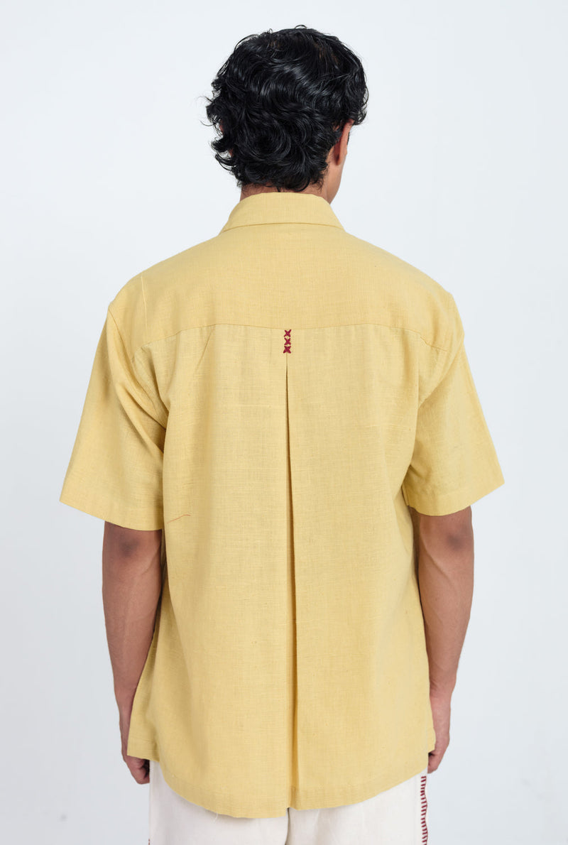 Aamras Shirt kala cotton shirt by Jodi Men in yellow for men in Singapore