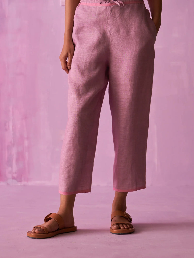 Ana Metallic Linen Co-ord Set - Lavender by Manan for women in Singapore