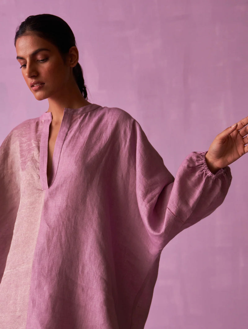 Ana Metallic Linen Co-ord Set - Lavender by Manan for women in Singapore