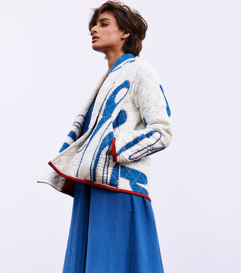 Frost jacket cotton by Khara Kapas in white for women in Singapore