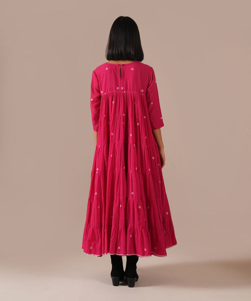 FUCHSIA HALO DRESS 100% cotton Buy FUCHSIA HALO DRESS from C&W | Dresses for Women by Indigo Dreams in red color for women in Singapore