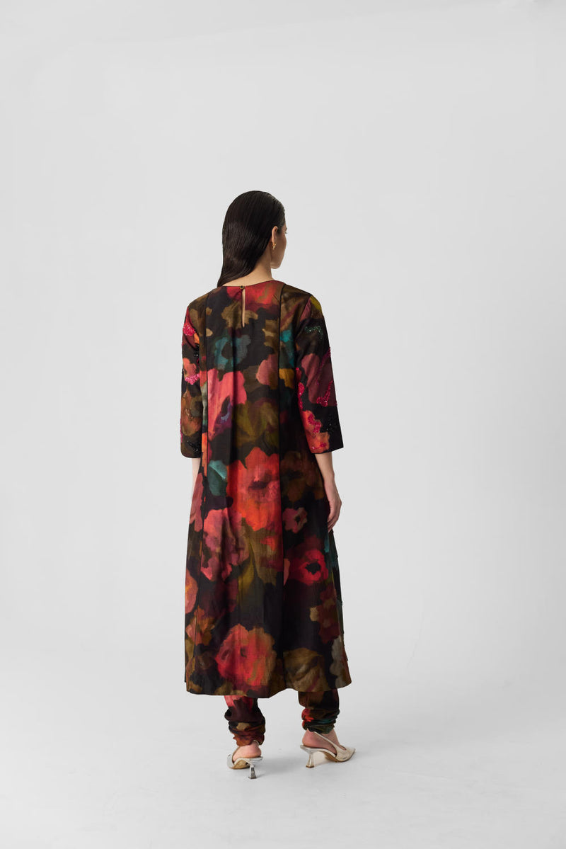 FURONG KALIDAR KURTA SET silk by Yam in multi color for women in Singapore