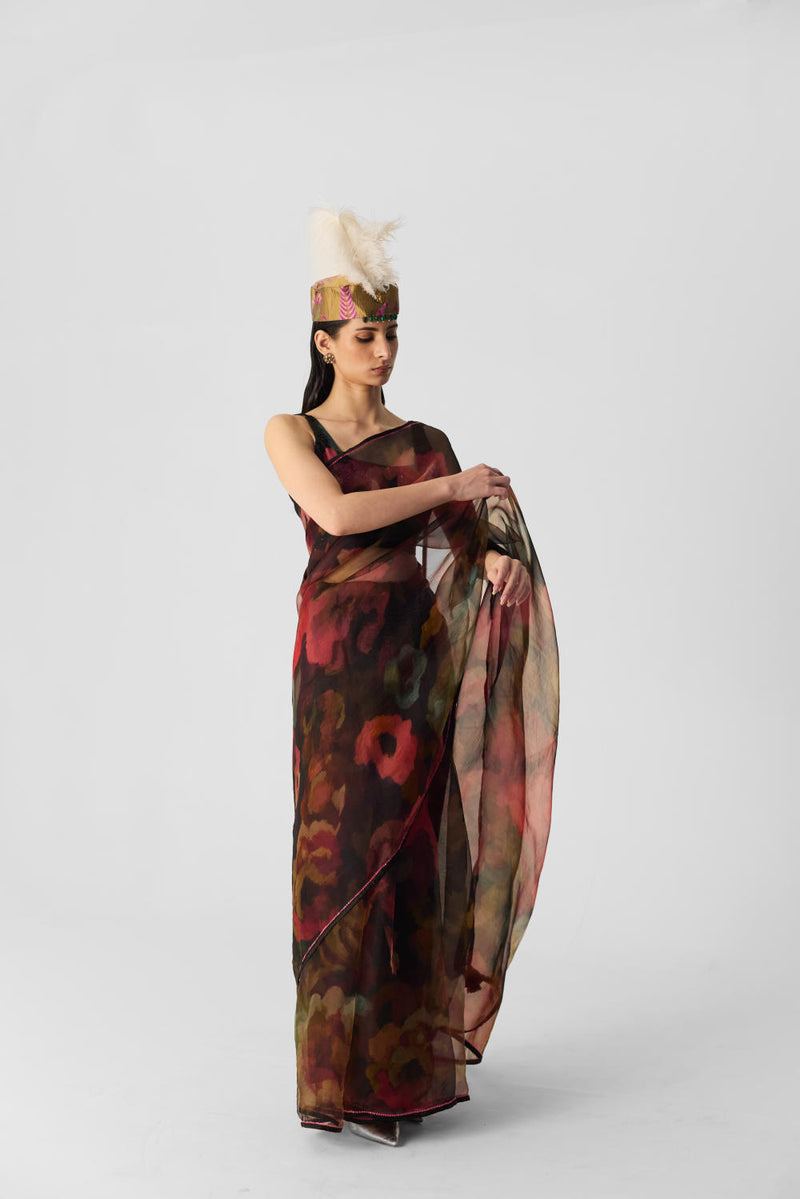 FURONG SAREE organza by Yam in multi color for women in Singapore