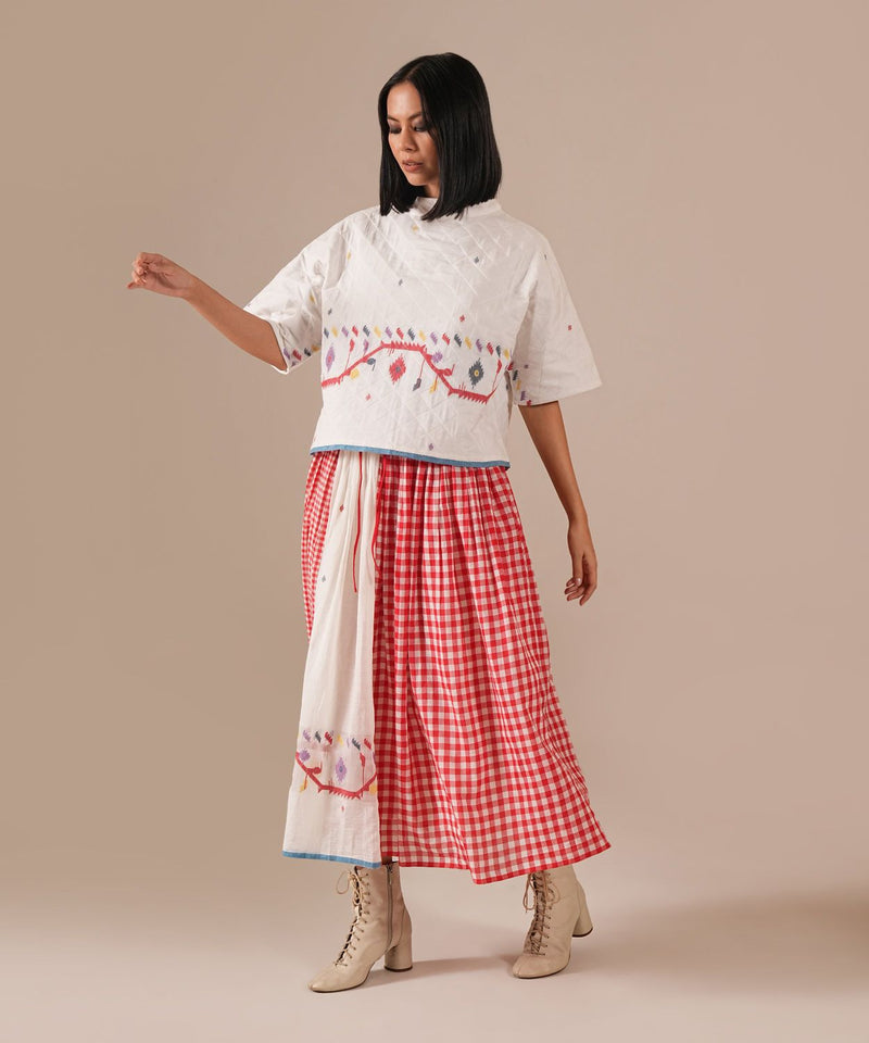 GARNET IVORY SET 100% cotton Buy GARNET IVORY SET from C&W | Co-Ord Sets for Women by Indigo Dreams in red color for women in Singapore
