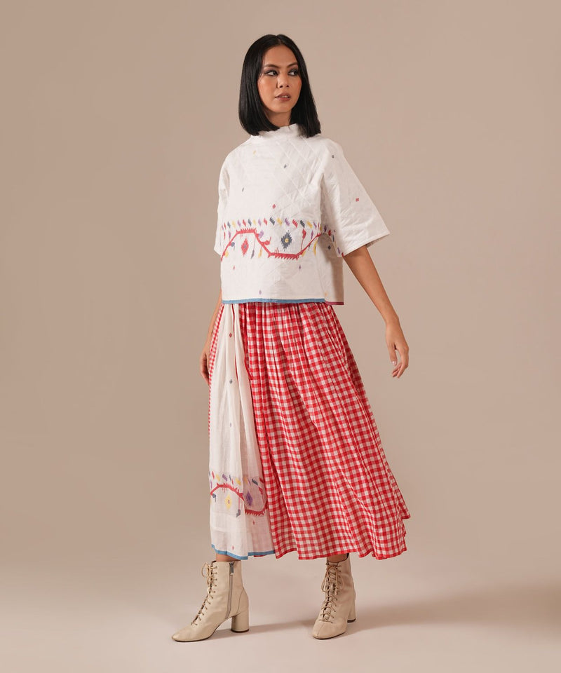 GARNET IVORY SET 100% cotton Buy GARNET IVORY SET from C&W | Co-Ord Sets for Women by Indigo Dreams in red color for women in Singapore