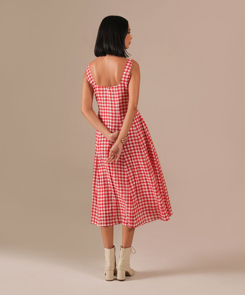 GARNET MIST DRESS 100% cotton Buy GARNET MIST DRESS from C&W | Dresses for Women by Indigo Dreams in red color for women in Singapore
