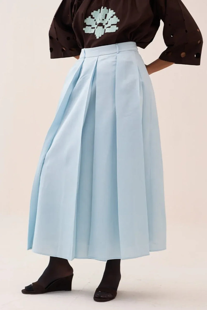 Side U-Panel Bottom by THREE in blue color for women in Singapore