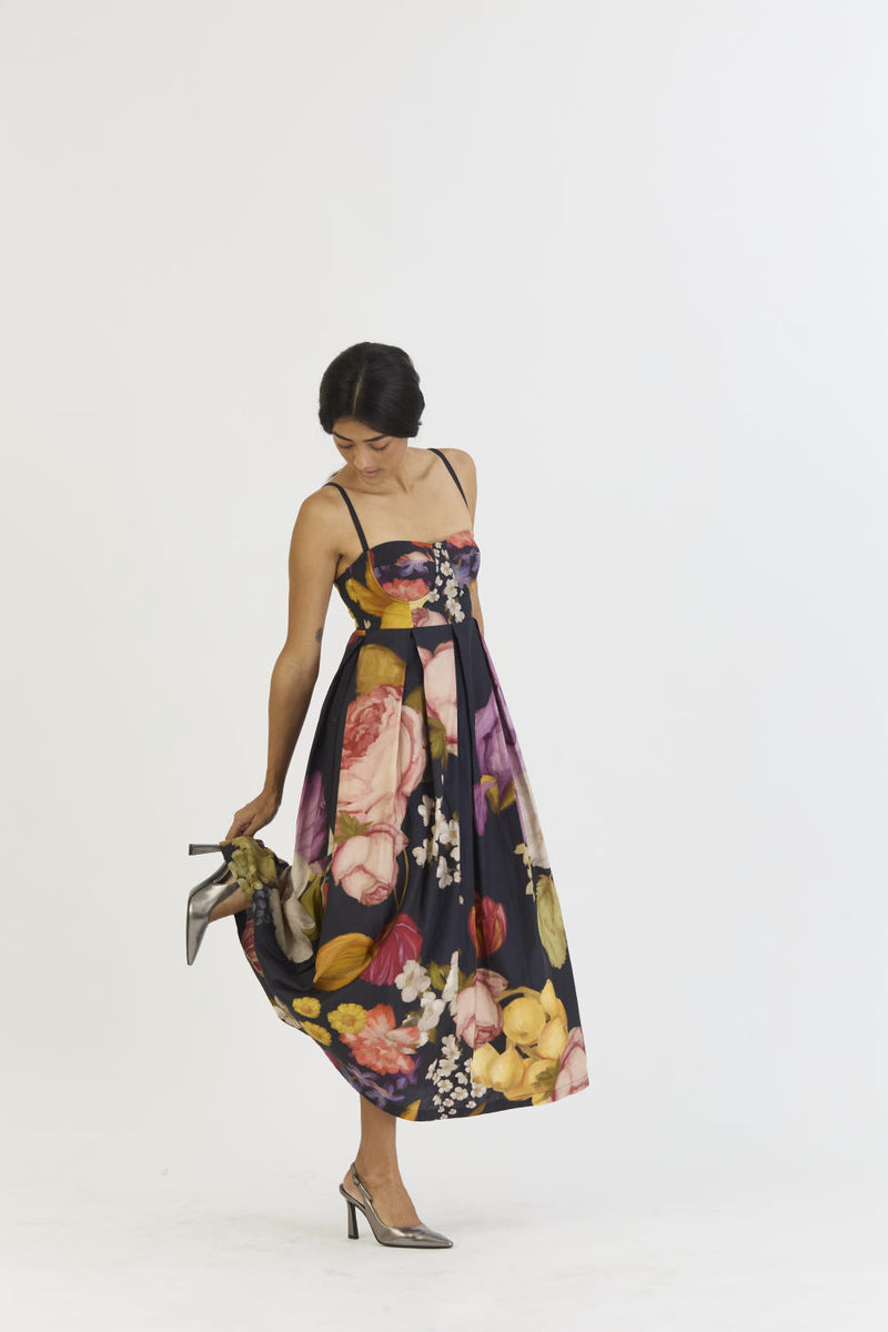 GLORY BLACK BRALETTE DRESS satin by Yam for women in Singapore