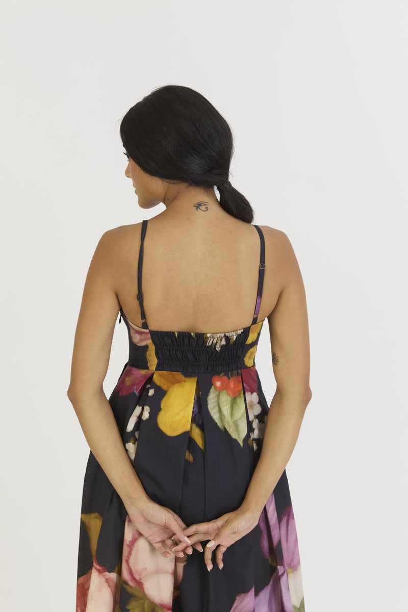 GLORY BLACK BRALETTE DRESS satin by Yam for women in Singapore