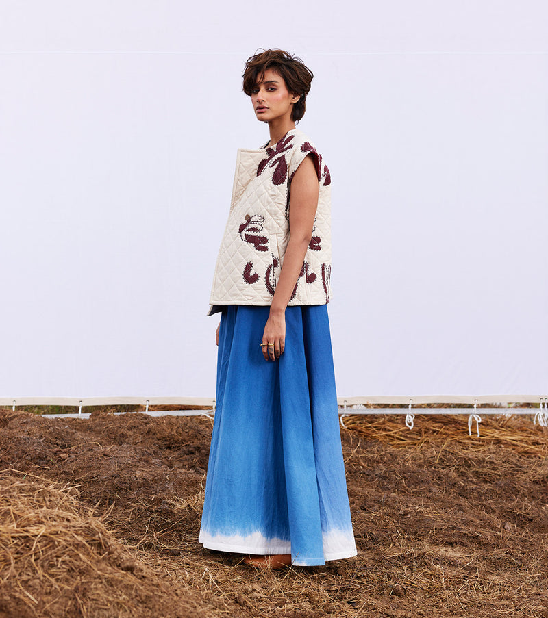 Hazel vest jacket cotton by Khara Kapas in white for women in Singapore