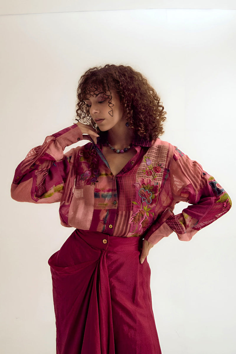 Paako Vinca Set jute,linen,silk co-ord set by Capisvirleo in green for women in Singapore