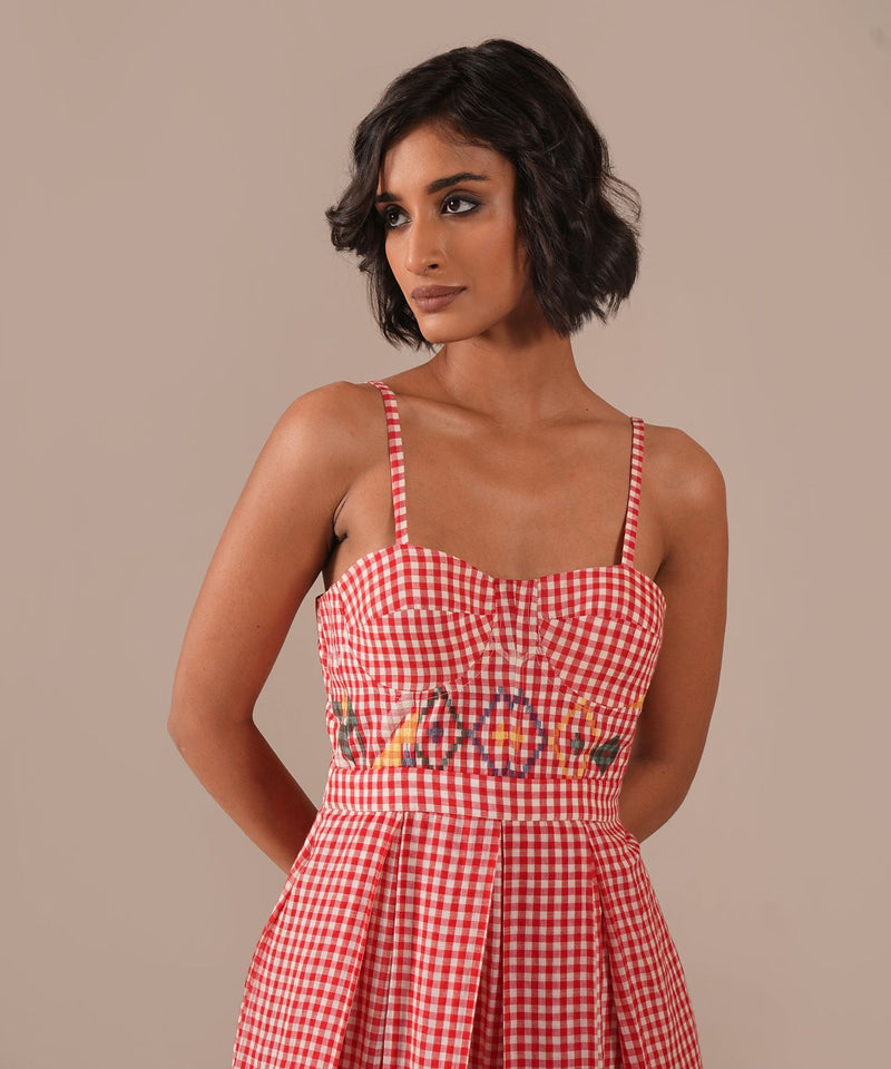HONEY DAWN DRESS 100% cotton Buy HONEY DAWN DRESS from C&W | Dresses for Women by Indigo Dreams in red color for women in Singapore