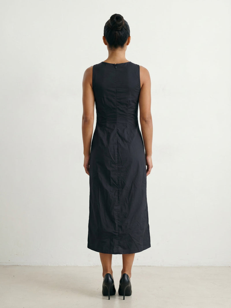 Sarah Noir Dress poplin dress by Doodlage in black for women in Singapore