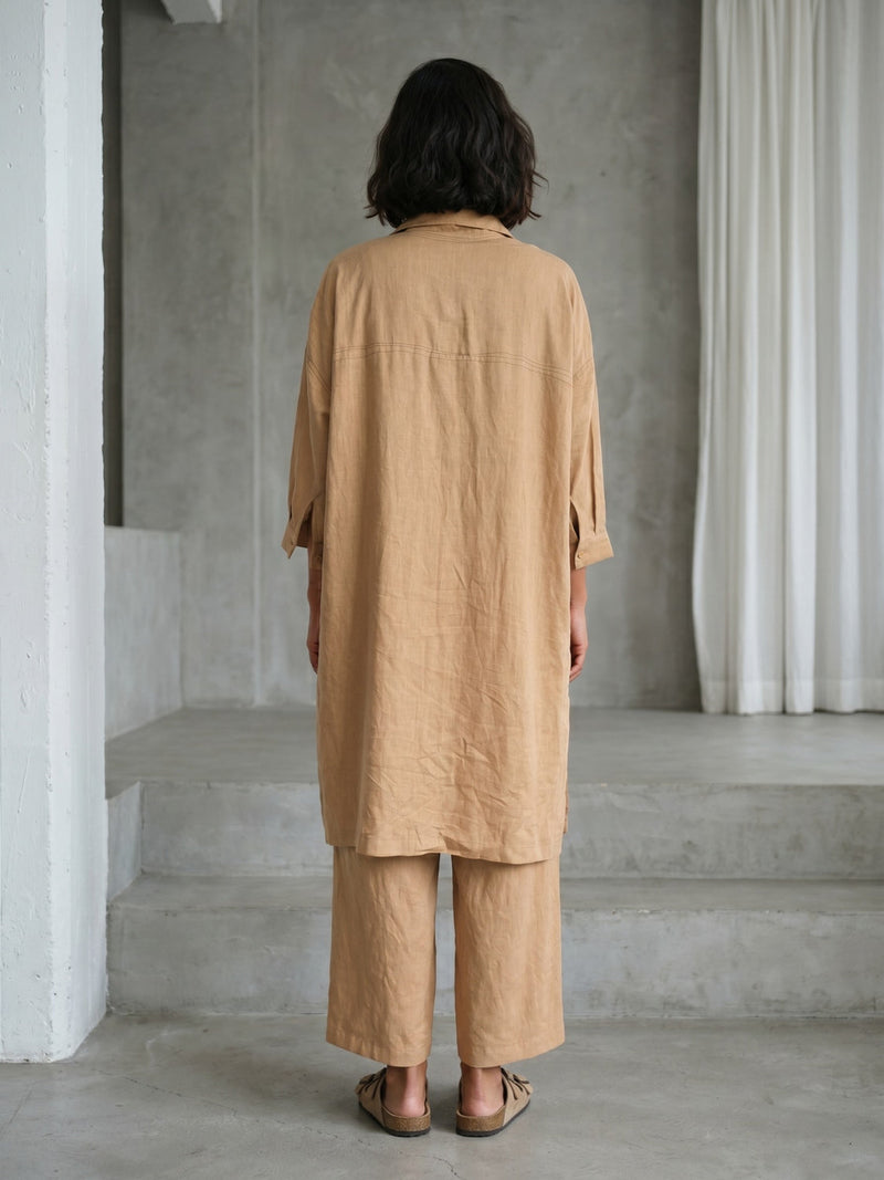 Aurora Beige Pants hemploop, lyocell pant/trouser by Doodlage in beige for women in Singapore