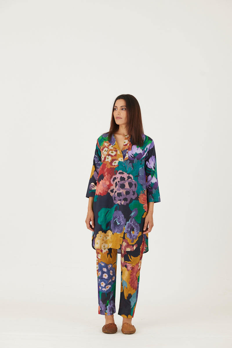 FARAH BLACK COTTON KURTA SET Kurta Sets by Yam for women in Singapore