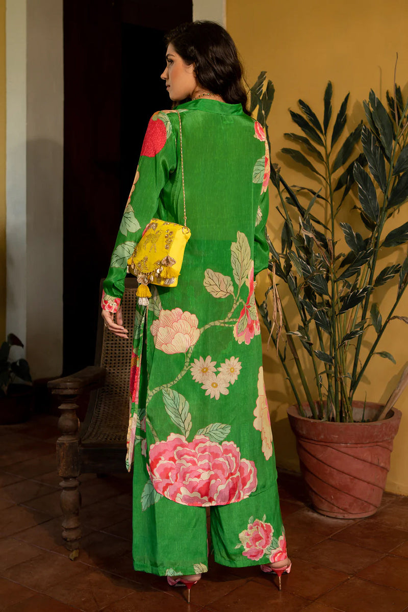 Lacey Kurta Set crepe kurta/kurta set by Paulmi & Harsh in green for women in Singapore