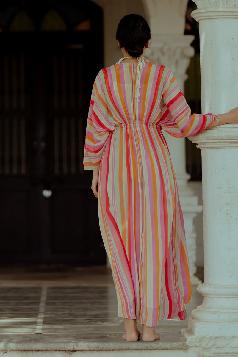 Klava Kaftan crepe indo-western by Paulmi & Harsh in multi-color for women in Singapore