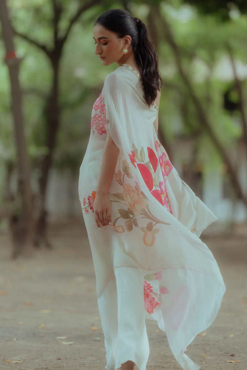 Calla Dress Set – Off White pure crepe kurta/kurta set by Paulmi & Harsh in white for women in Singapore