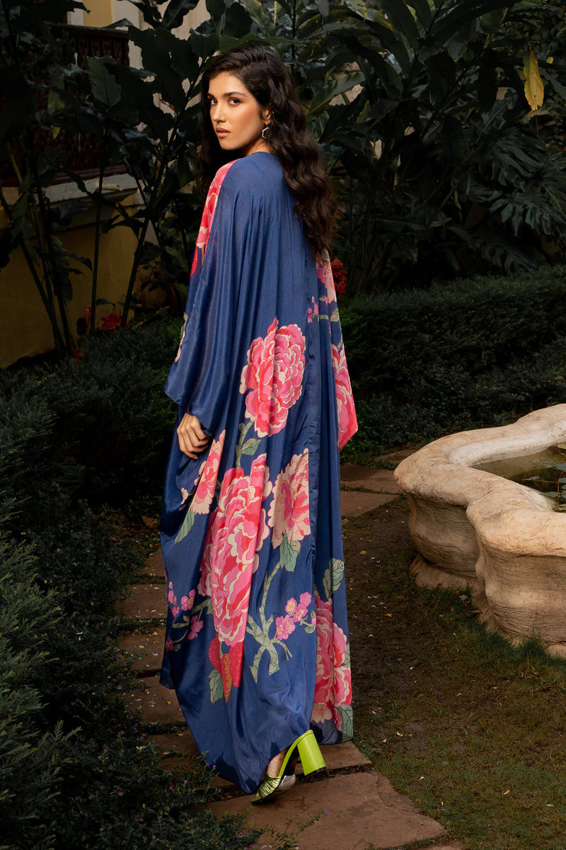 Constance Kaftan crepe indo-western by Paulmi & Harsh in blue for women in Singapore
