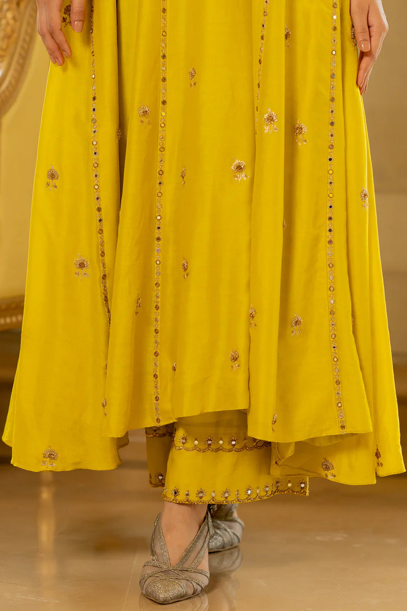 Tenley Kurta Set – Yellow chiniya silk kurta/kurta set by Paulmi & Harsh in yellow for women in Singapore
