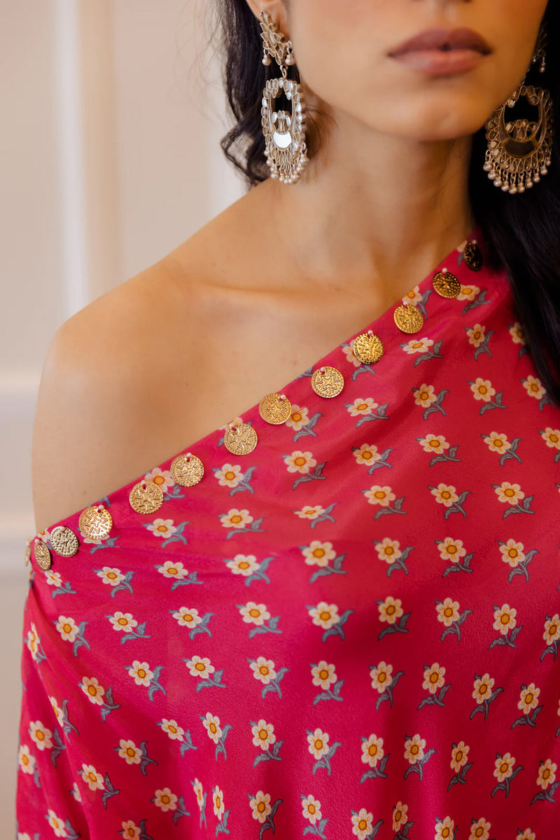 Lela Co-Ord Set viscose cotton silk indo-western by Paulmi & Harsh in pink for women in Singapore