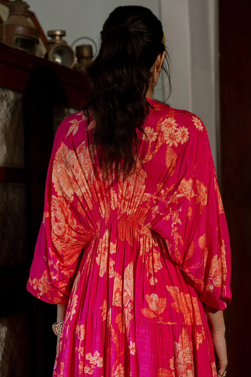 Saskia Kaftan Set cotton silk indo-western by Paulmi & Harsh in pink for women in Singapore