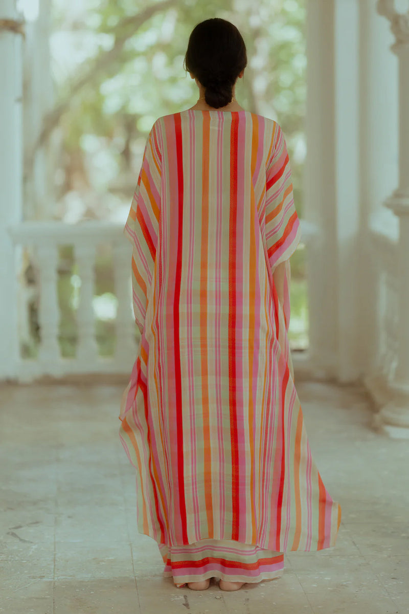 Osana Kaftan Set pure crepe indo-western by Paulmi & Harsh in multi-color for women in Singapore