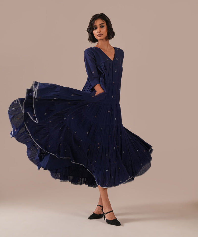 INDIGO ECHO DRESS 100% cotton Buy INDIGO ECHO DRESS from C&W | Dresses for Women by Indigo Dreams in blue color for women in Singapore