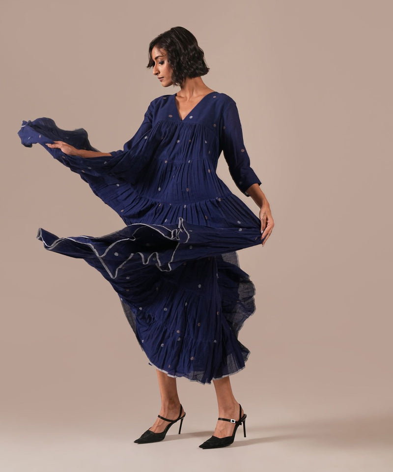 INDIGO ECHO DRESS 100% cotton Buy INDIGO ECHO DRESS from C&W | Dresses for Women by Indigo Dreams in blue color for women in Singapore