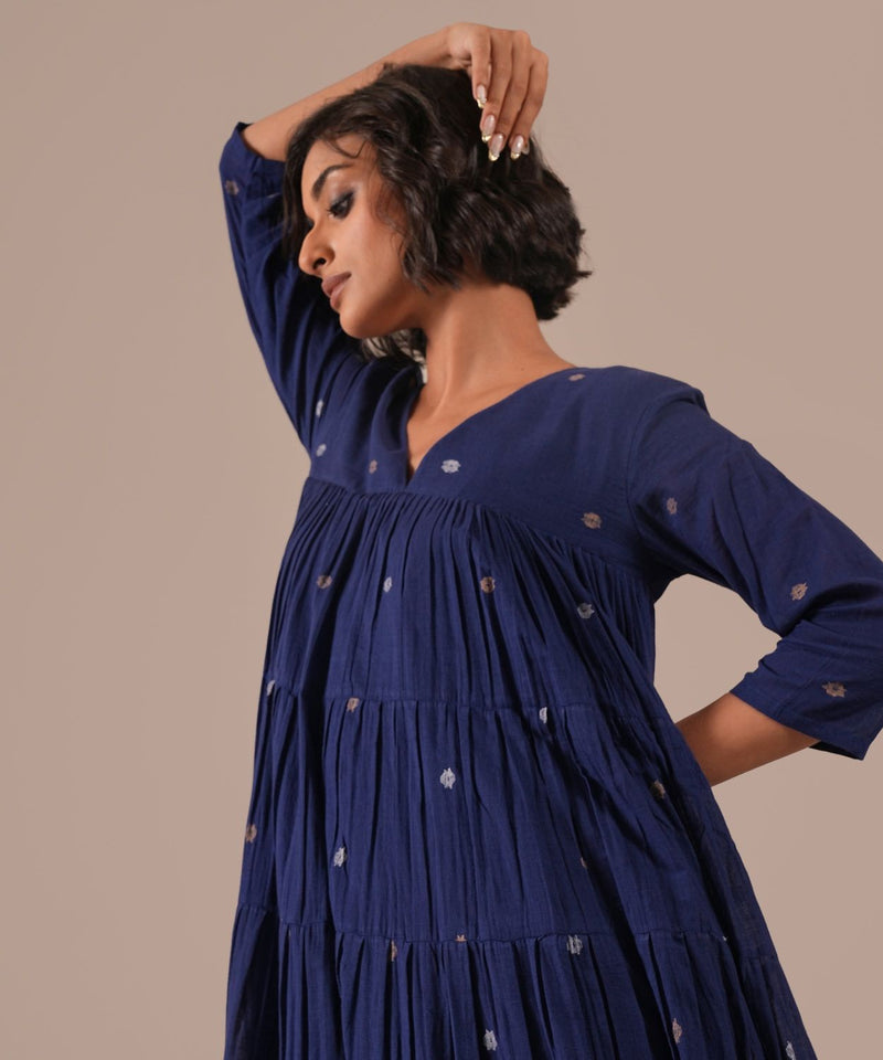 INDIGO ECHO DRESS 100% cotton Buy INDIGO ECHO DRESS from C&W | Dresses for Women by Indigo Dreams in blue color for women in Singapore