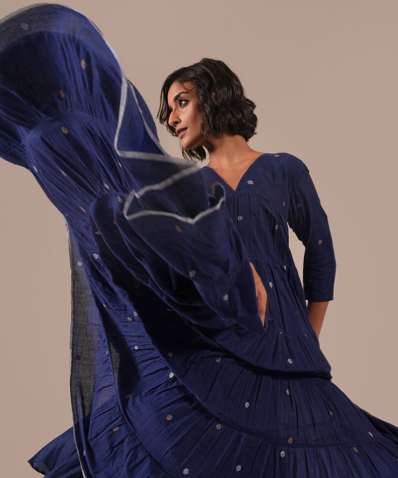 INDIGO ECHO DRESS 100% cotton Buy INDIGO ECHO DRESS from C&W | Dresses for Women by Indigo Dreams in blue color for women in Singapore