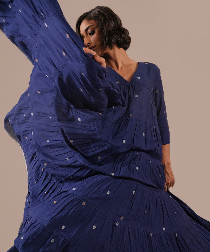 INDIGO ECHO DRESS 100% cotton Buy INDIGO ECHO DRESS from C&W | Dresses for Women by Indigo Dreams in blue color for women in Singapore