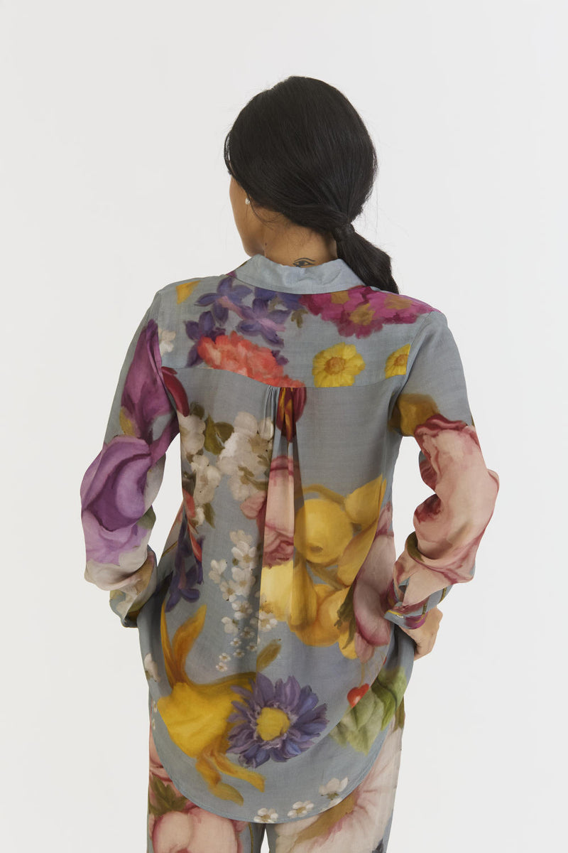 INDIGO ROSE CO-ORD by Yam in blue color for women in Singapore
